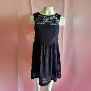 Retro Rockabilly goth black lace dress